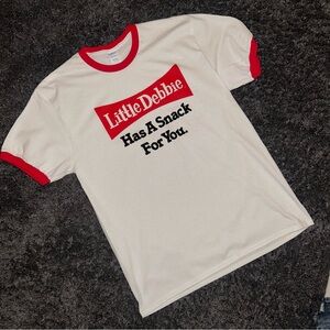 Large Little Debbie White And Red Ringer T-shirt Size